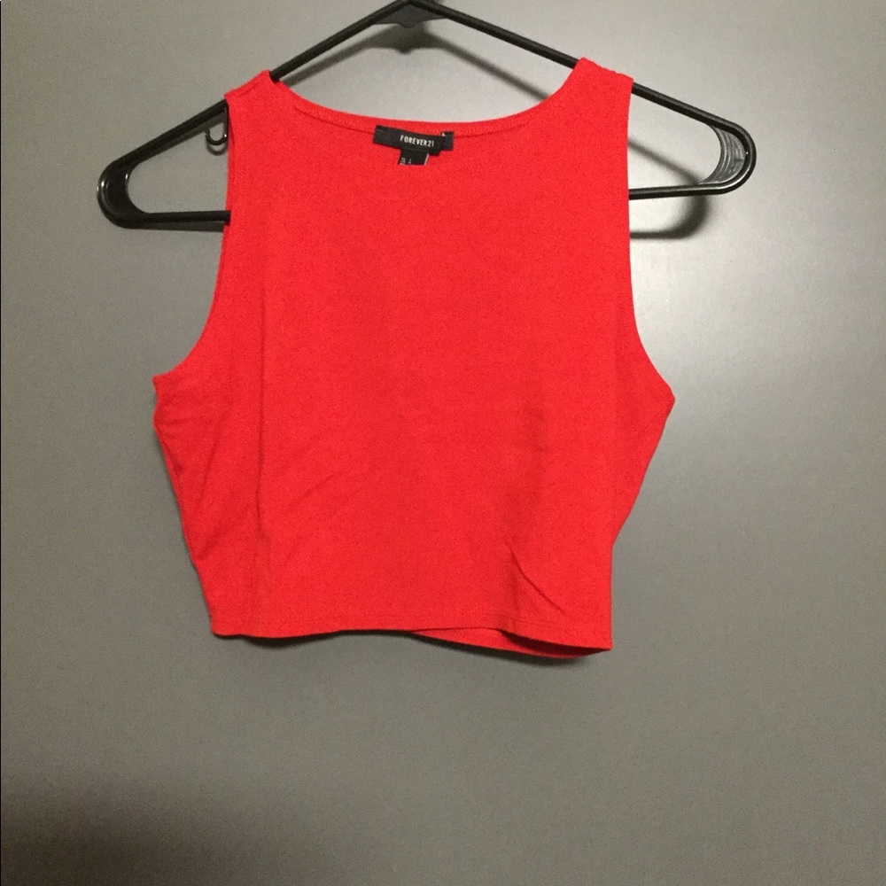 Red crop top tank